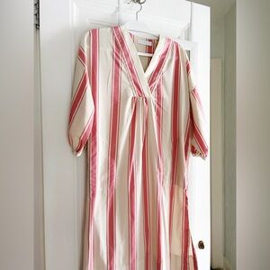 Lake Pink and White Striped Caftan, size XXS